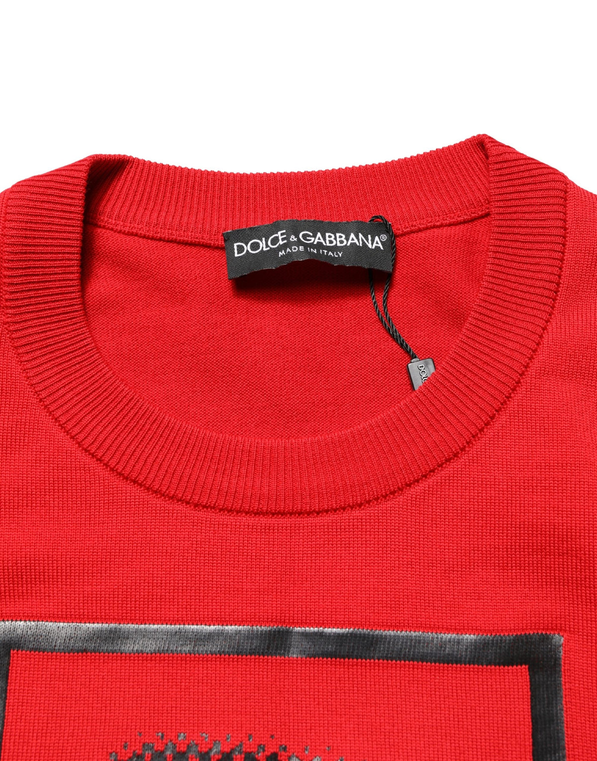 Pull col rond imprimé œil rouge Dolce & Gabbana