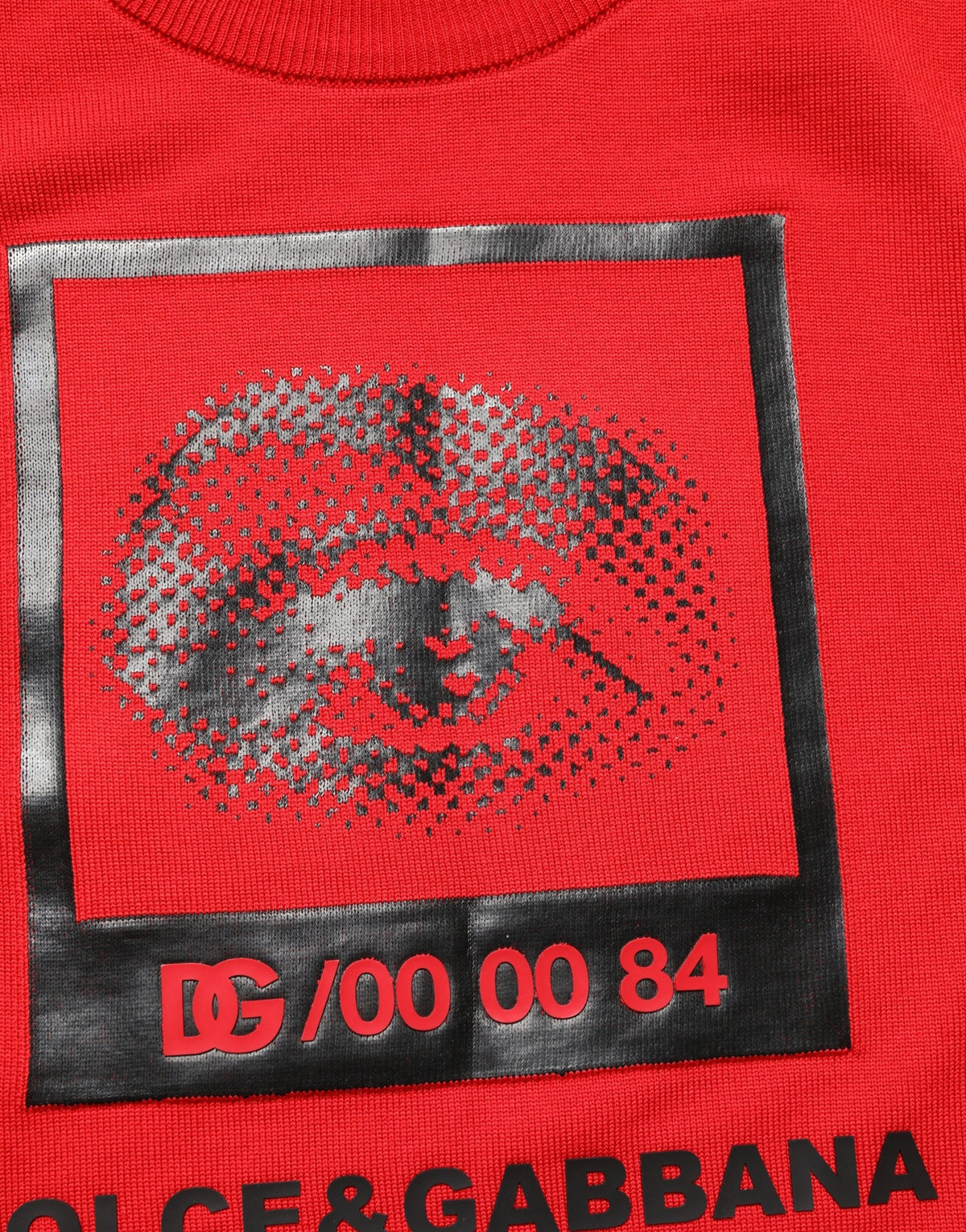 Pull col rond imprimé œil rouge Dolce & Gabbana