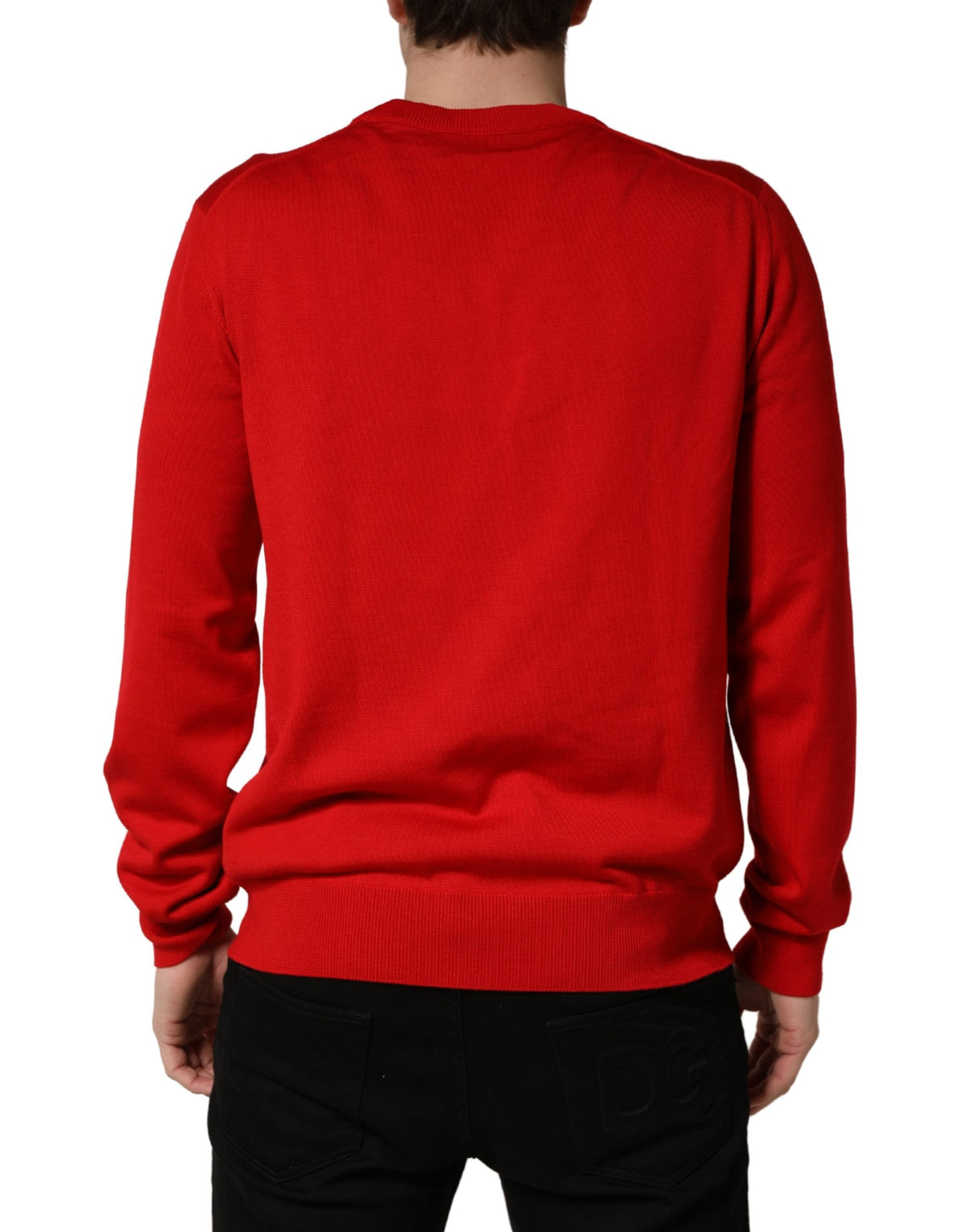 Pull col rond imprimé œil rouge Dolce & Gabbana