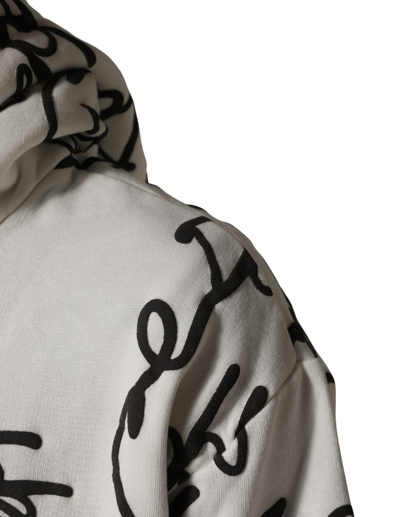 Dolce & Gabbana Wit Katoenen Sweatshirt met Scriptlogo-opdruk