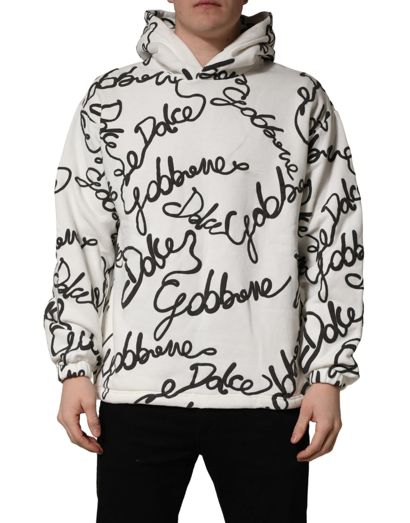 Dolce & Gabbana Wit Katoenen Sweatshirt met Scriptlogo-opdruk
