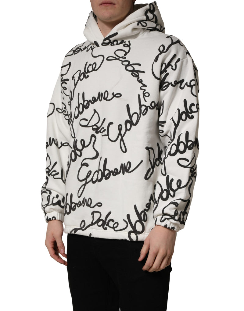 Dolce & Gabbana Wit Katoenen Sweatshirt met Scriptlogo-opdruk