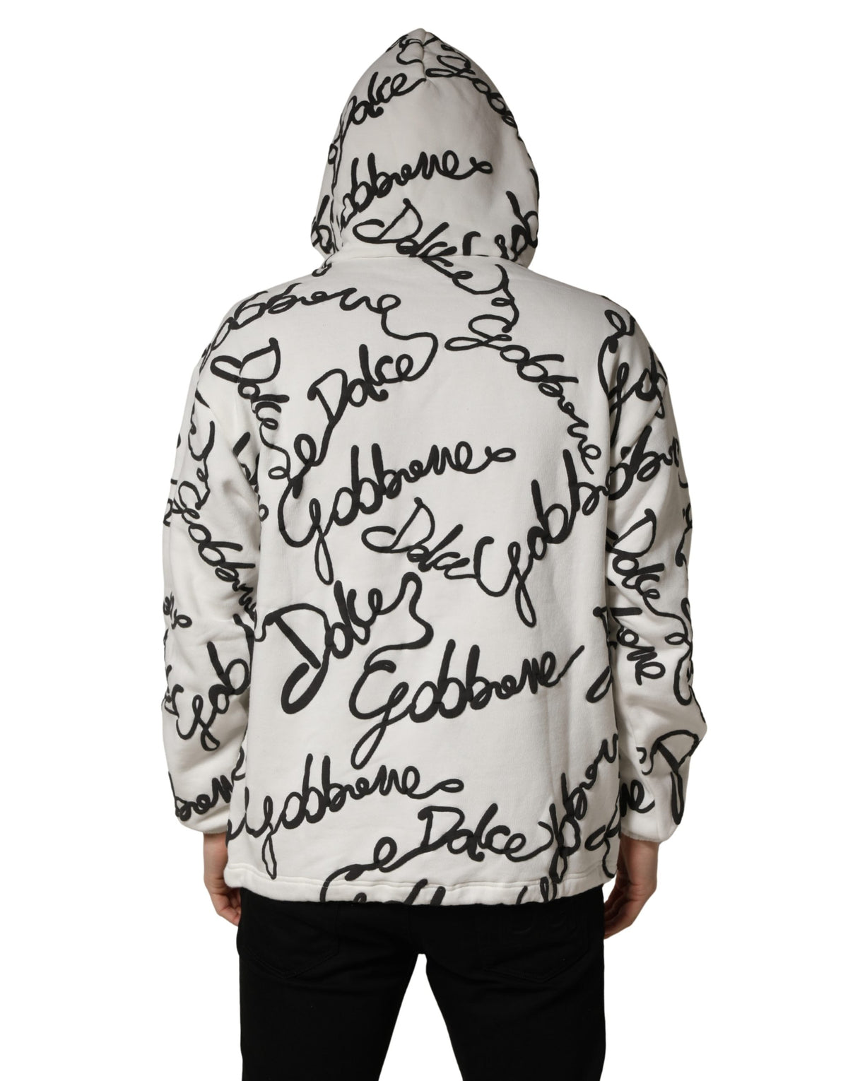Dolce & Gabbana Sweat-shirt en coton imprimé logo blanc