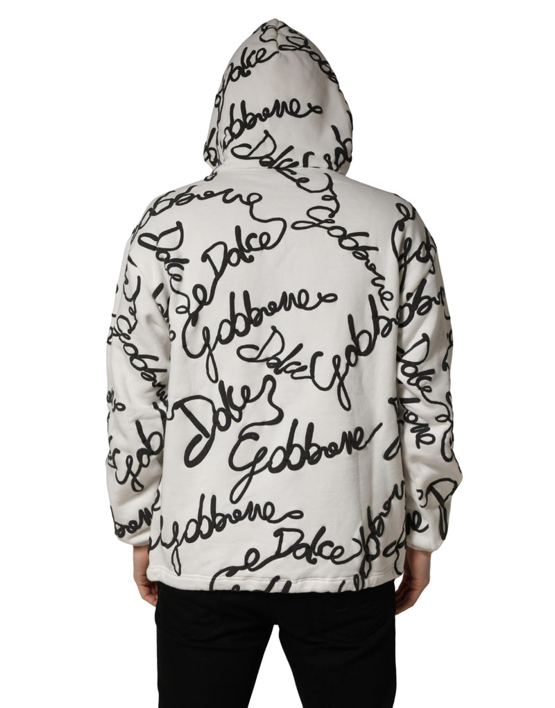 Dolce & Gabbana Wit Katoenen Sweatshirt met Scriptlogo-opdruk