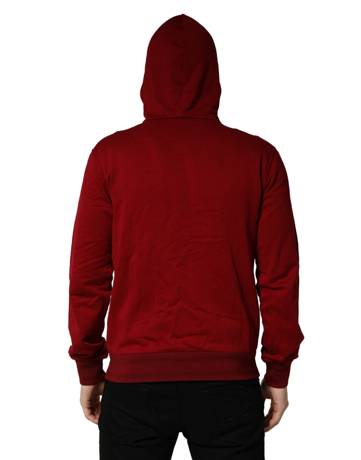 Sweat à capuche zippé Dolce & Gabbana en coton rouge pour homme