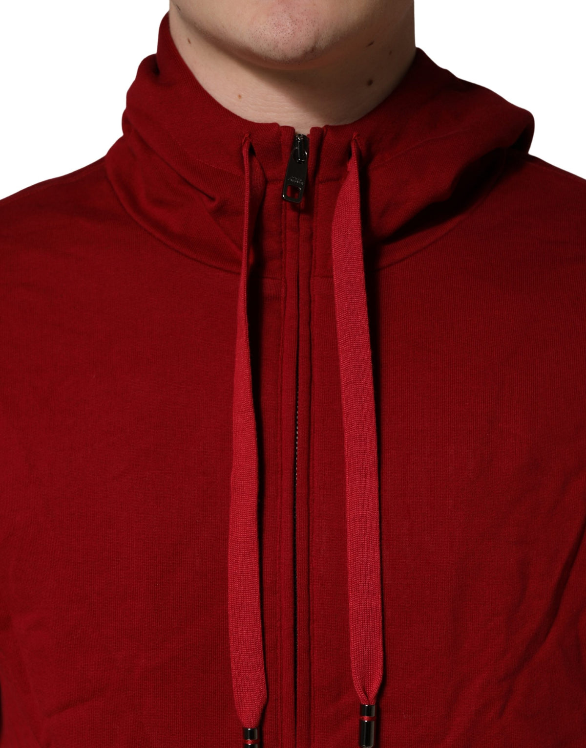 Sweat à capuche zippé Dolce & Gabbana en coton rouge pour homme
