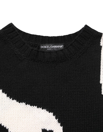 Pull ras du cou en cachemire noir avec canard Dolce & Gabbana