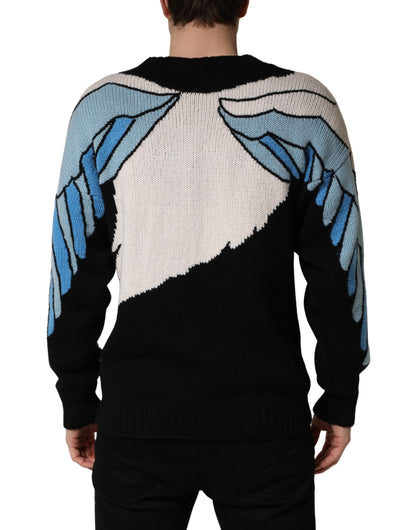 Pull ras du cou en cachemire noir avec canard Dolce & Gabbana
