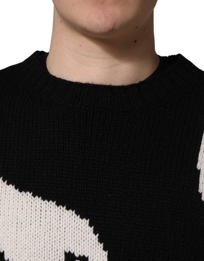 Pull ras du cou en cachemire noir avec canard Dolce & Gabbana