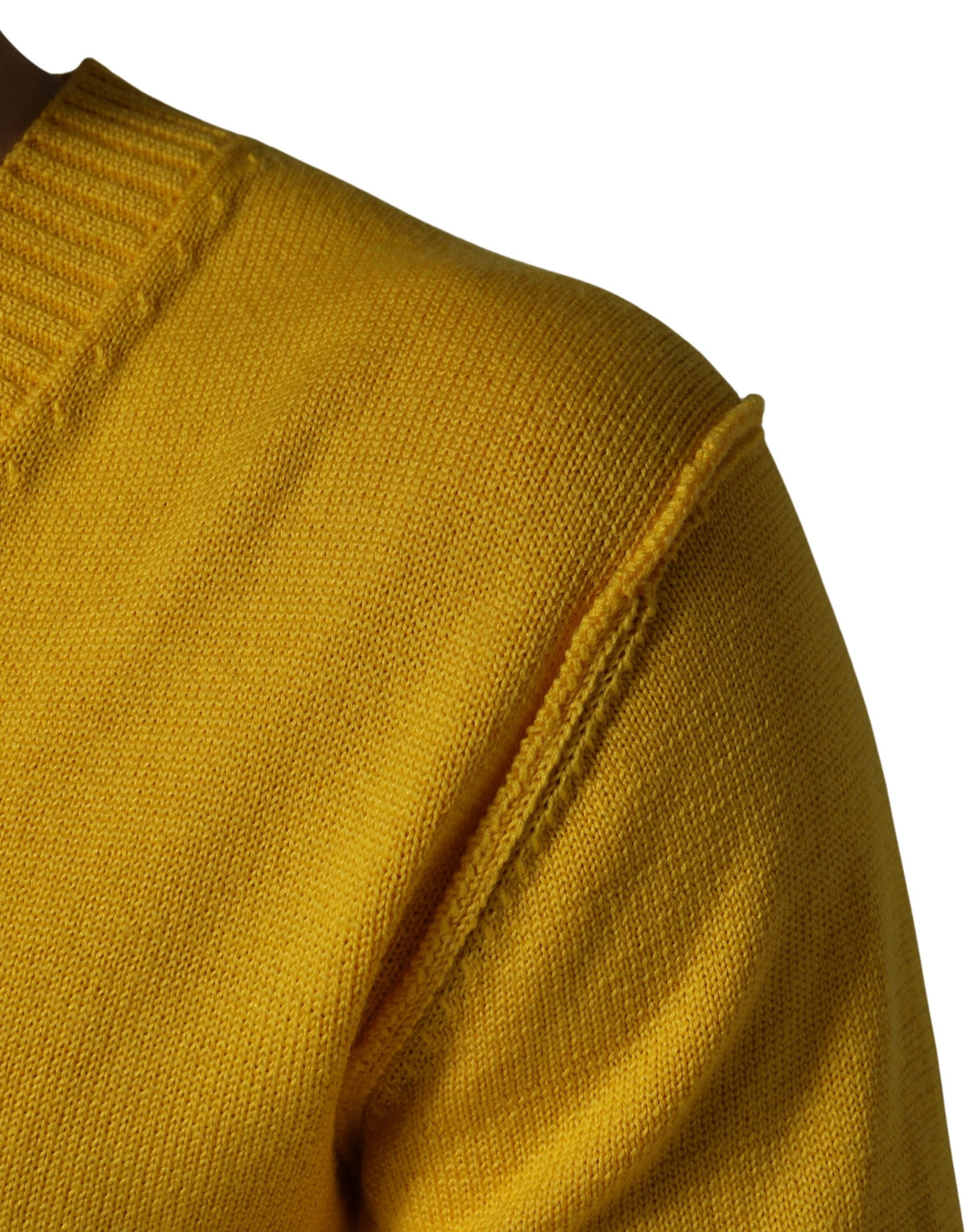 Dolce & Gabbana Pull en laine tricoté col en V jaune