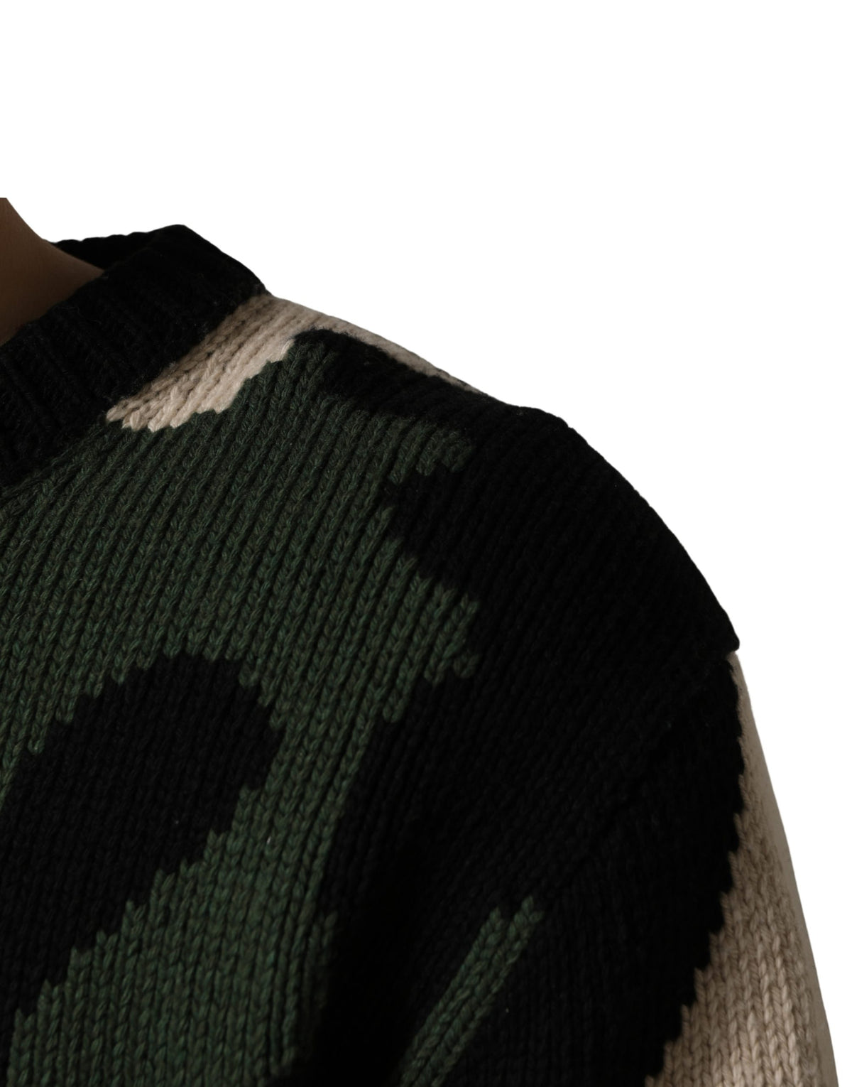 Pull en tricot intarsia multicolore camouflage Dolce & Gabbana