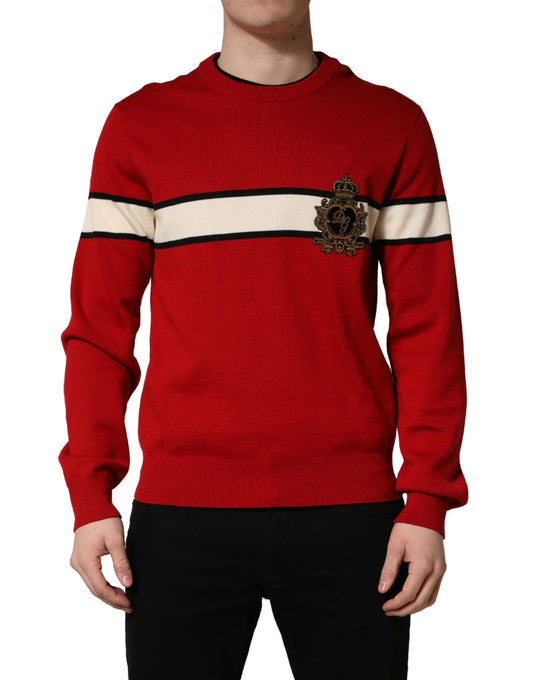 Dolce & Gabbana Rode Wollen DG Kuif Trui met Ronde Hals