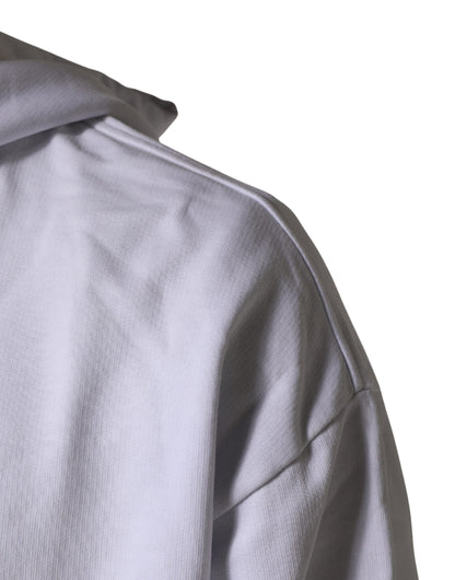 Sweat-shirt à capuche en coton blanc imprimé logo Dolce & Gabbana