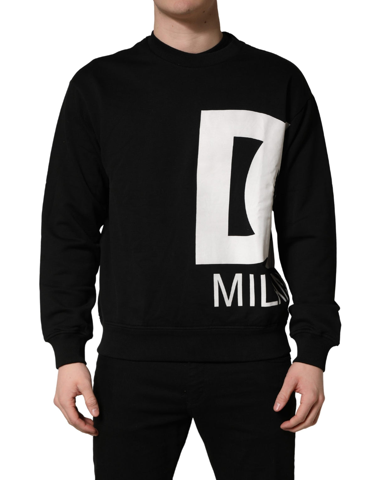 Sweat-shirt Dolce & Gabbana en coton noir à logo Milano