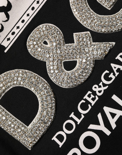 Pull Dolce & Gabbana en coton noir orné