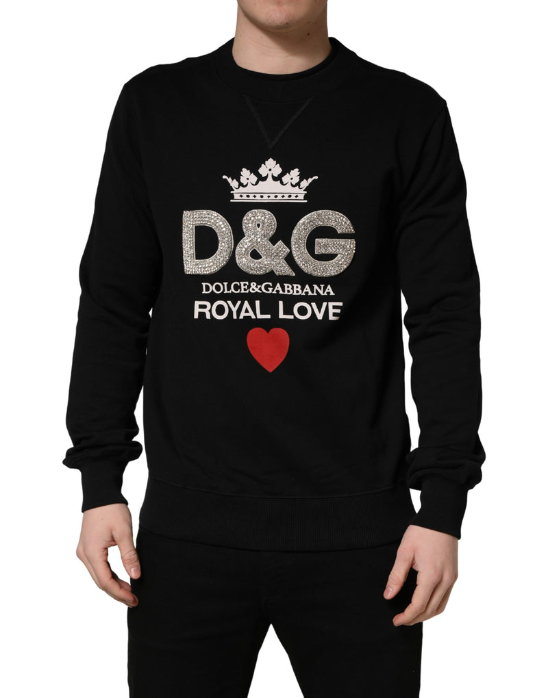 Pull Dolce & Gabbana en coton noir orné