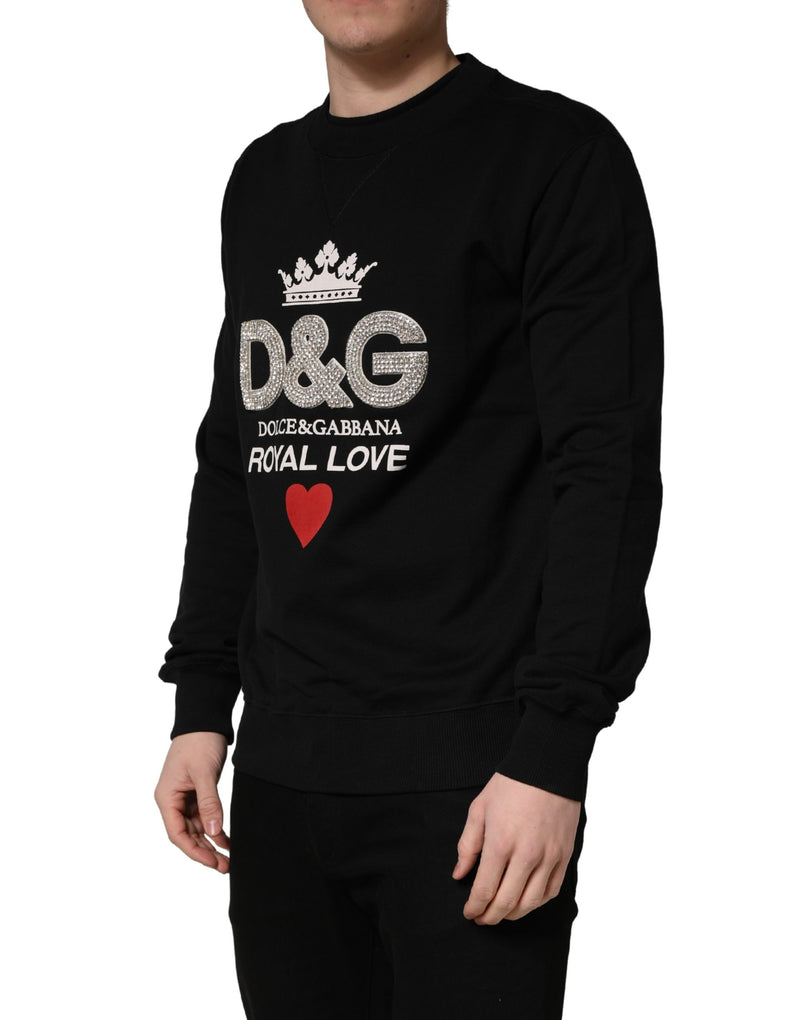 Pull Dolce & Gabbana en coton noir orné