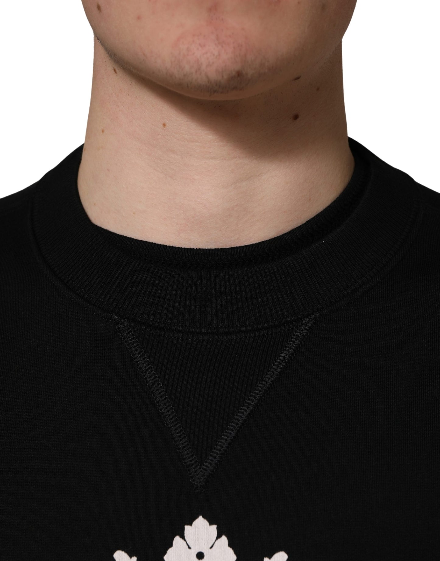 Pull Dolce & Gabbana en coton noir orné