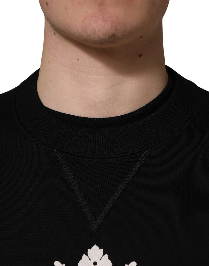 Pull Dolce & Gabbana en coton noir orné