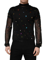 Pull à col roulé Dolce & Gabbana noir orné de cristaux