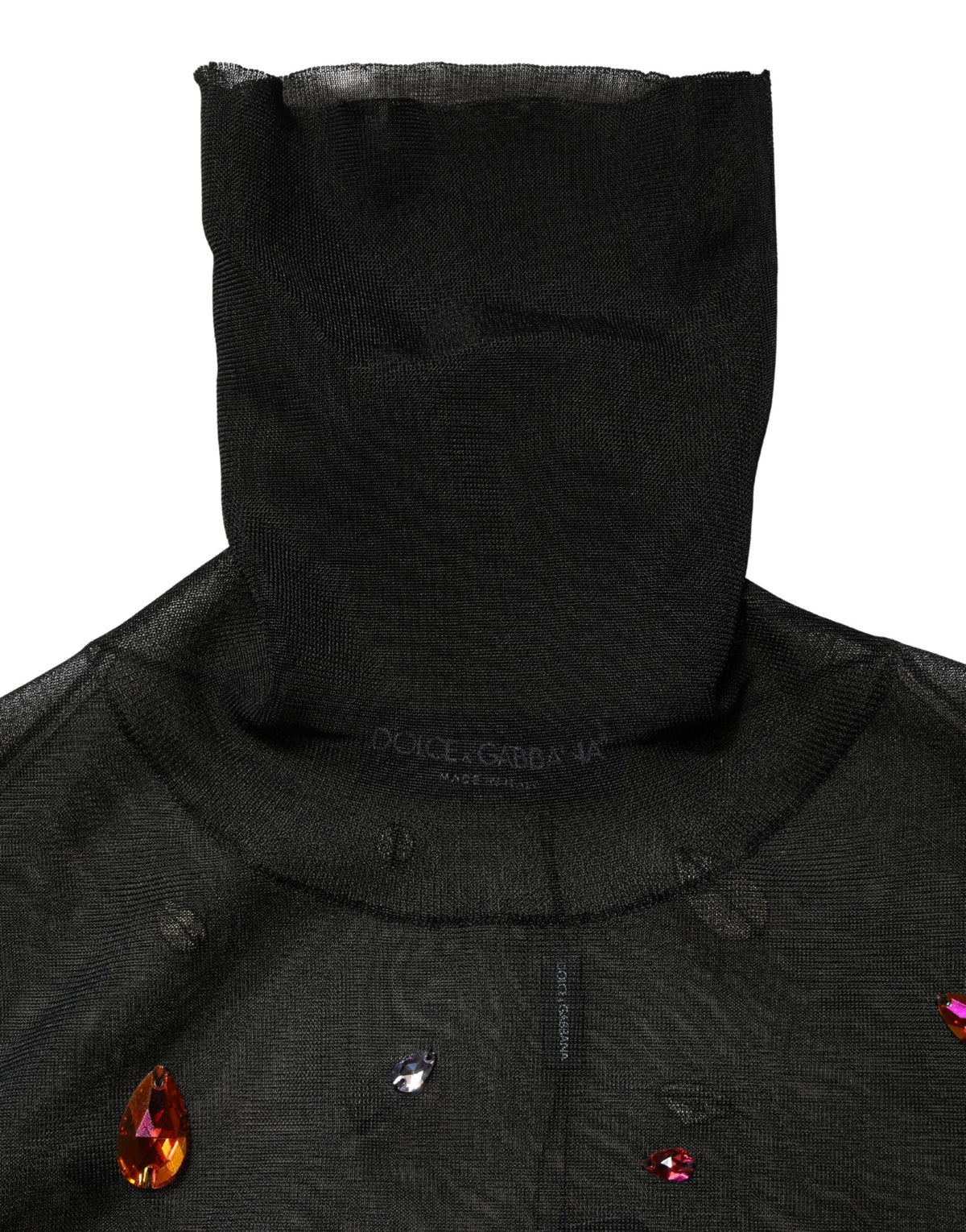 Pull à col roulé Dolce & Gabbana noir orné de cristaux