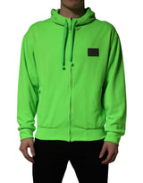 Dolce & Gabbana Sweat-shirt à capuche polaire zippé vert