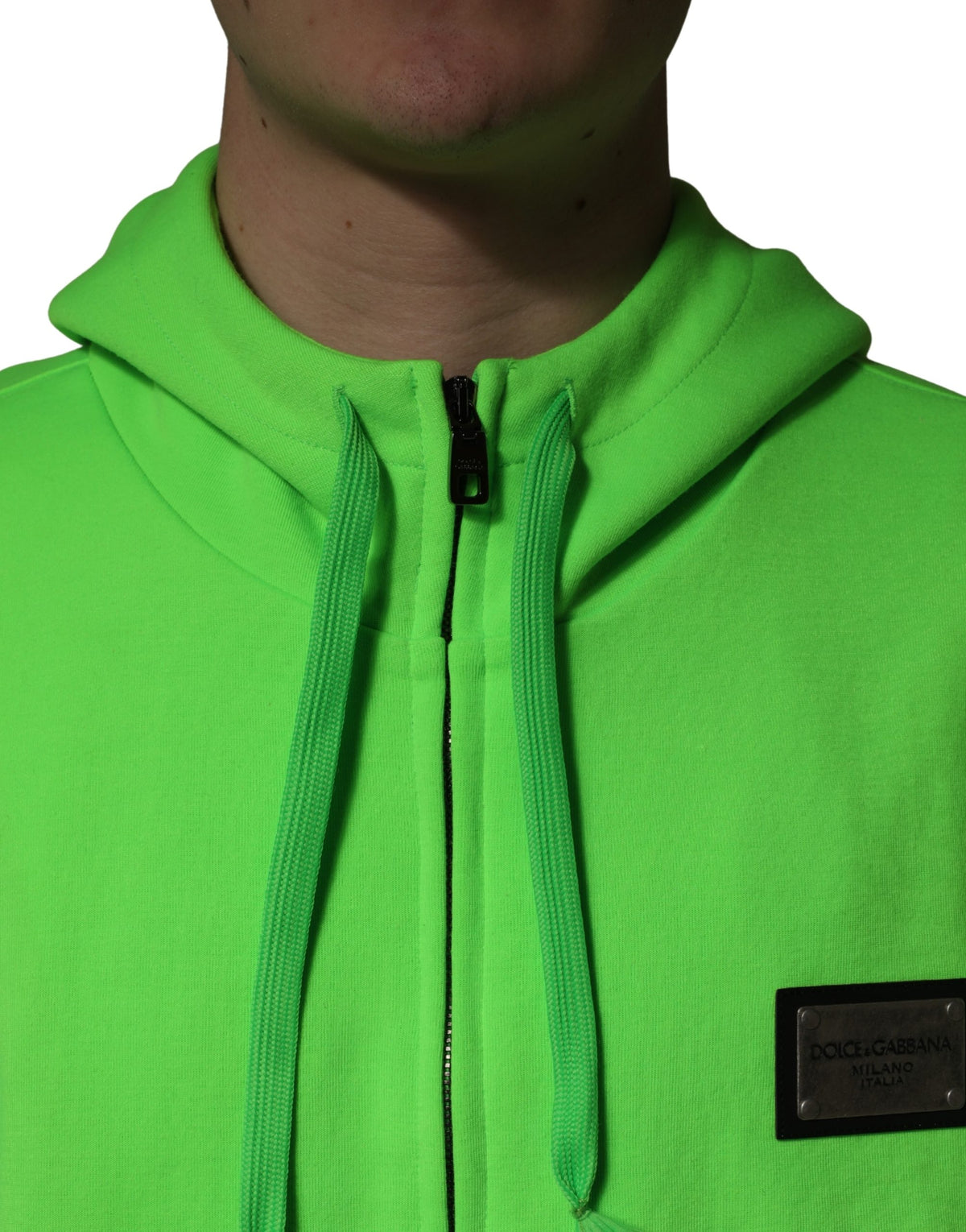 Dolce & Gabbana Sweat-shirt à capuche polaire zippé vert