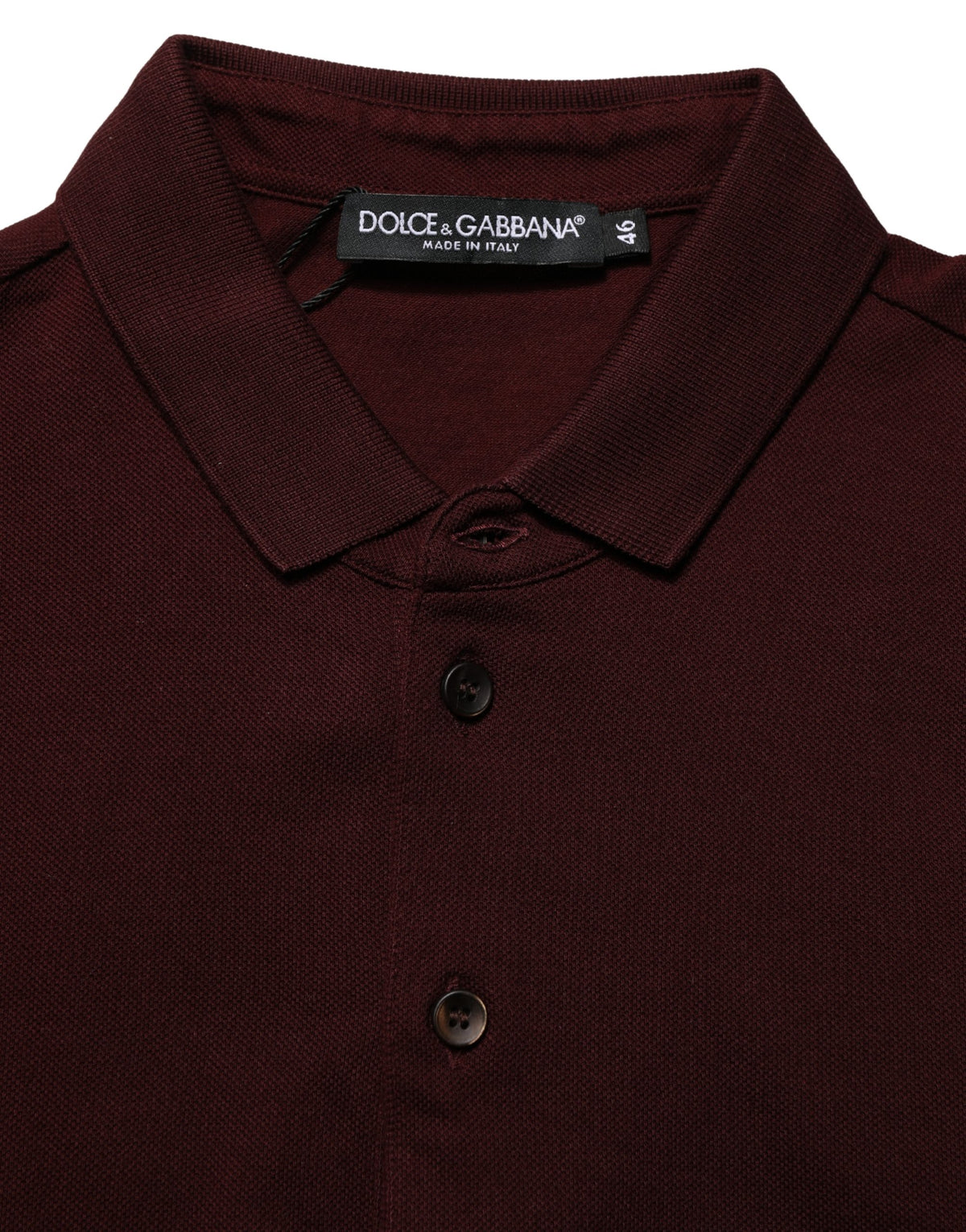 Polo à manches courtes à col montant rouge bordeaux de Dolce &amp; Gabbana