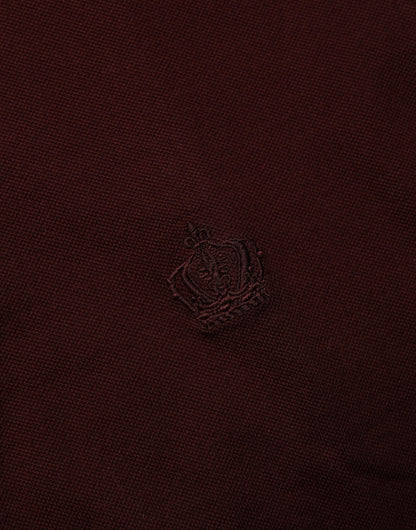 Polo à manches courtes à col montant rouge bordeaux de Dolce &amp; Gabbana
