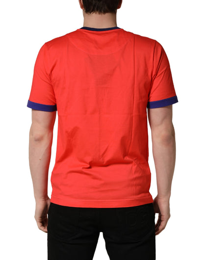 T-shirt Dolce & Gabbana en coton à col rond et imprimé logo orange