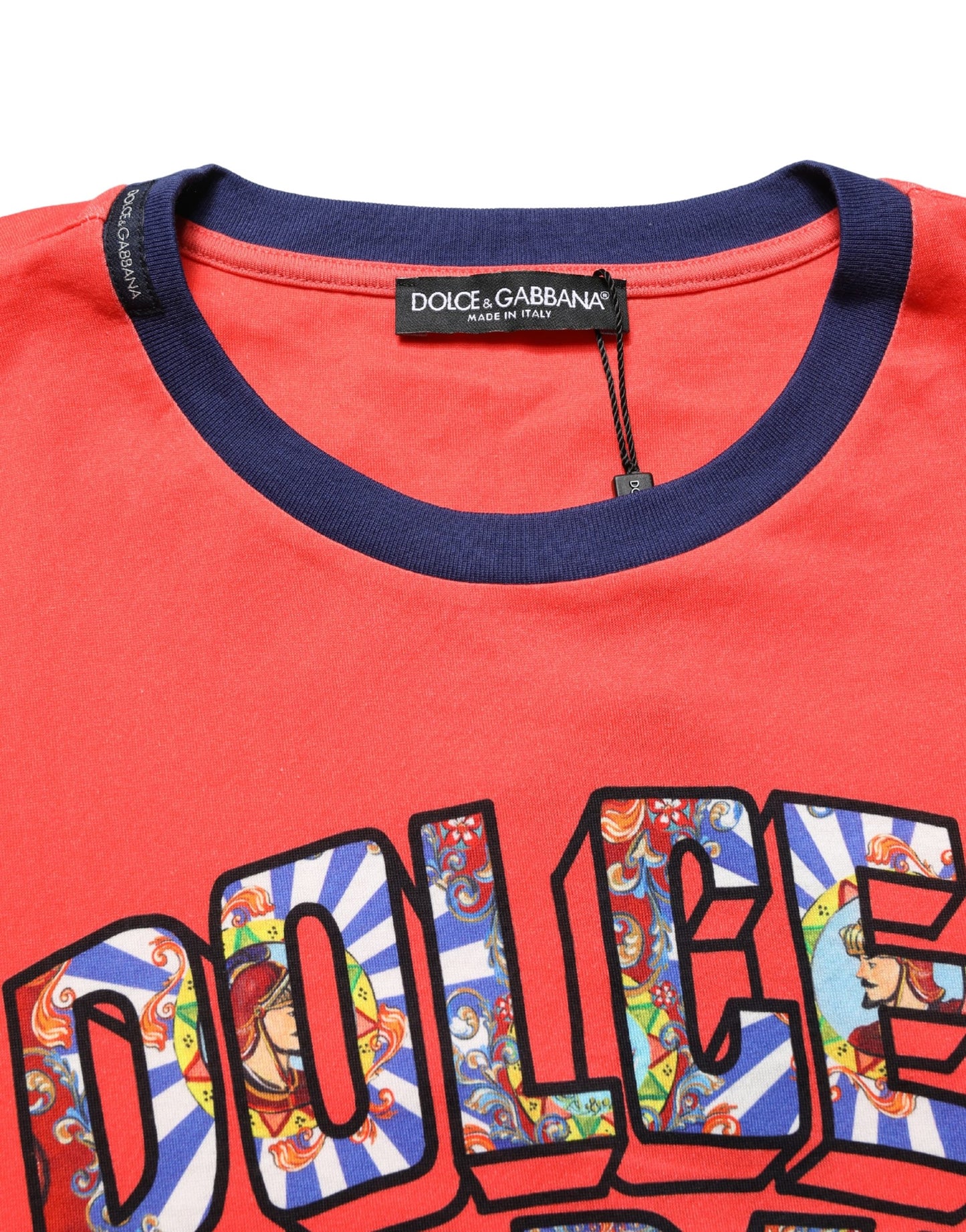 T-shirt Dolce & Gabbana en coton à col rond et imprimé logo orange