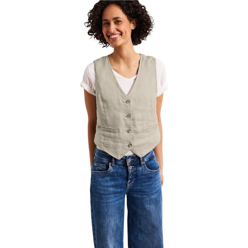 Street One Beige Linen Waistcoat - Elegant & Versatile