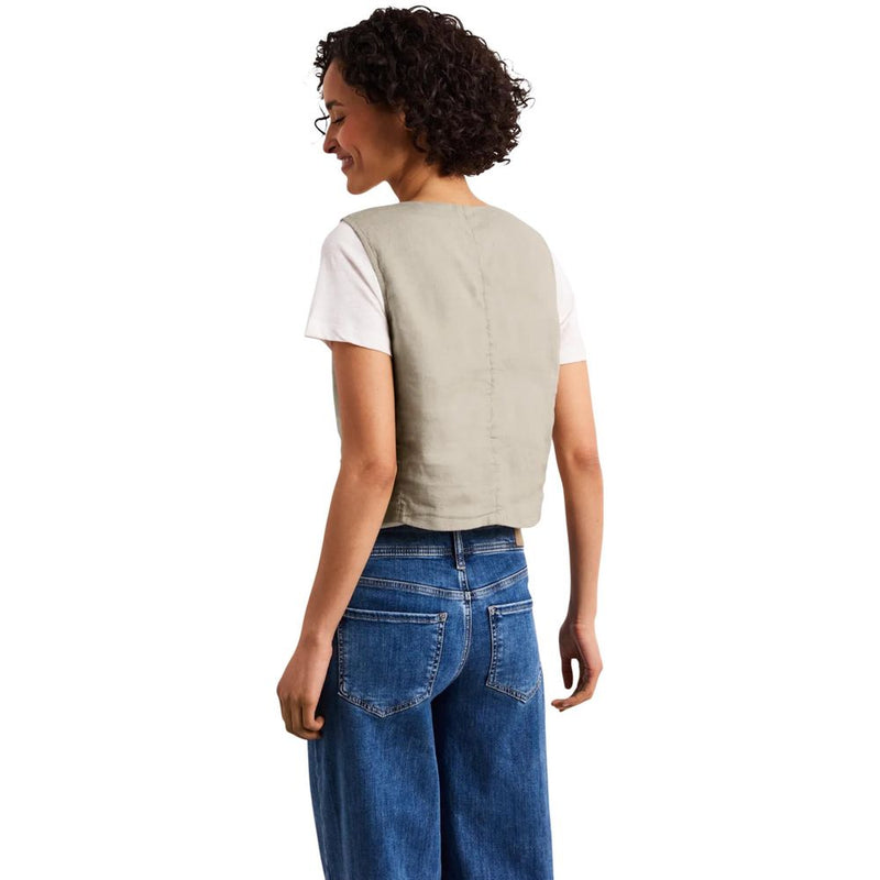 Street One Beige Linen Waistcoat - Elegant & Versatile