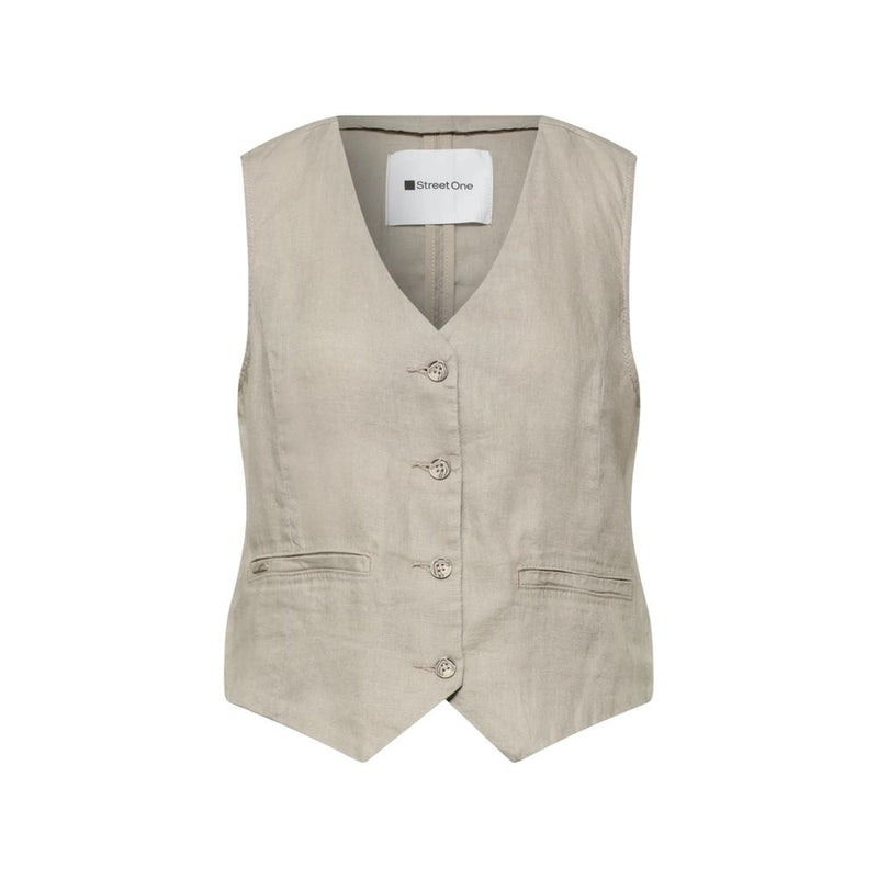 Street One Beige Linen Waistcoat - Elegant & Versatile