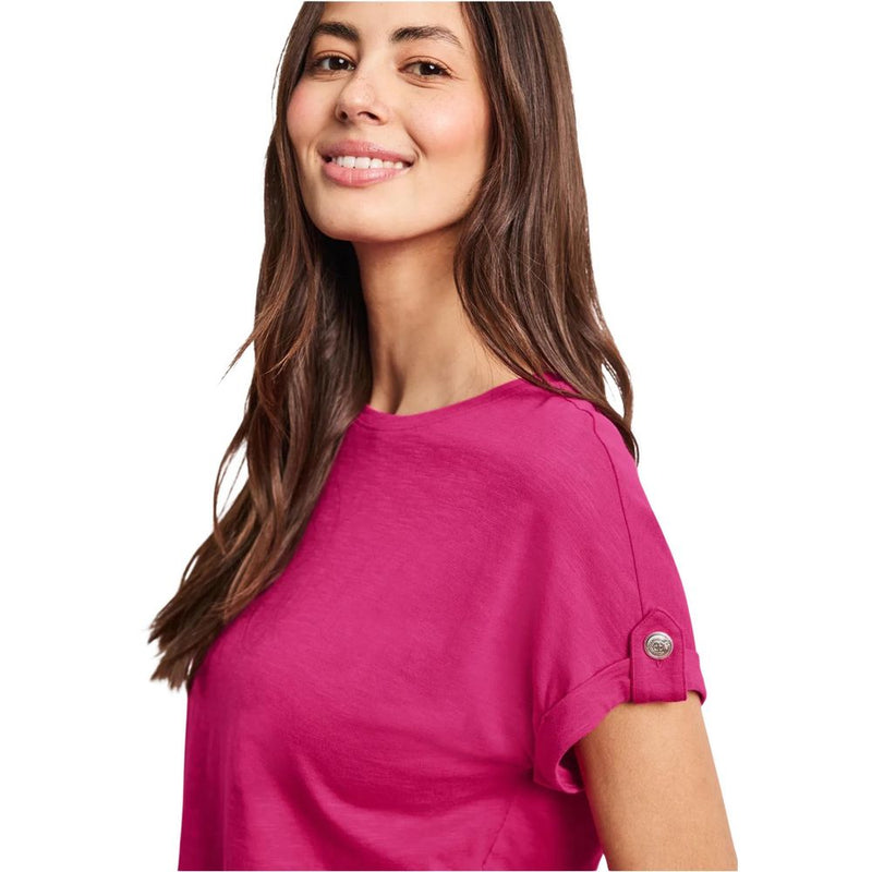 T-shirt en coton rose Street One avec boutons décoratifs