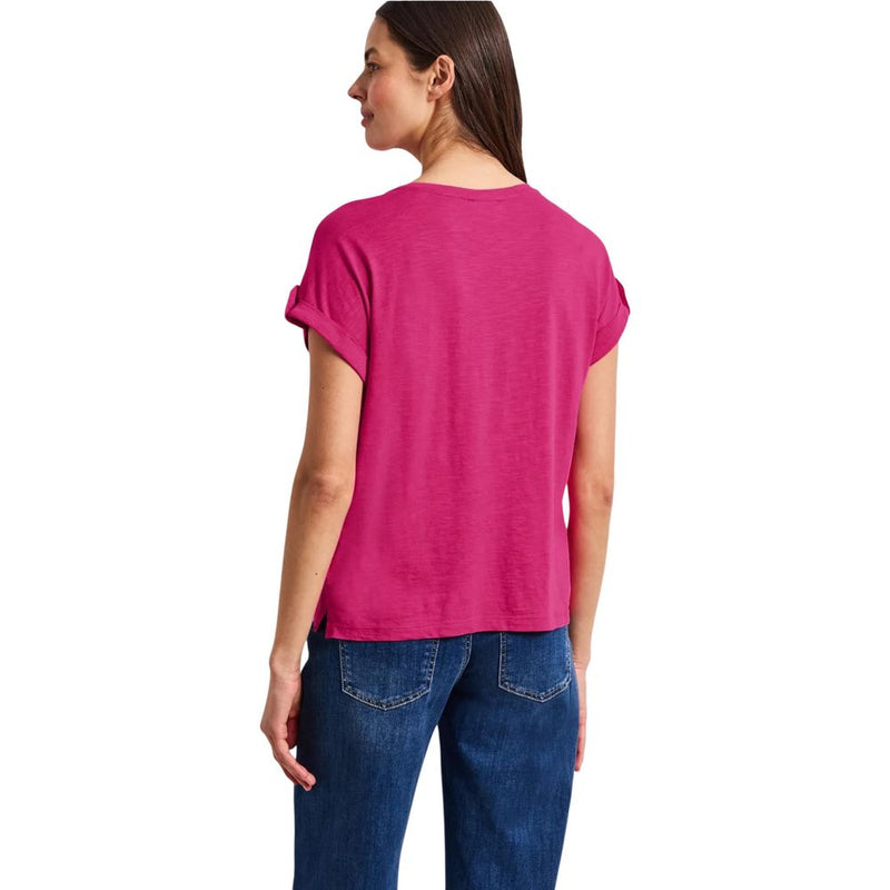T-shirt en coton rose Street One avec boutons décoratifs