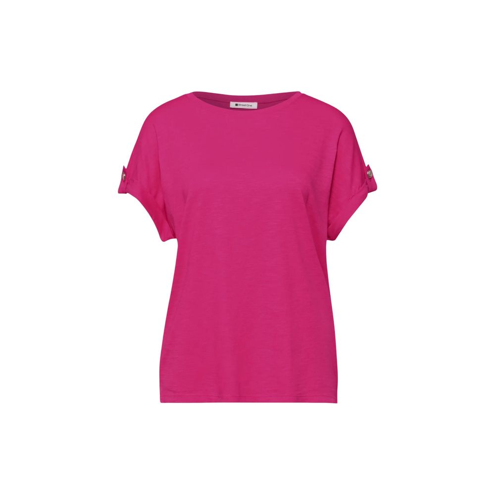 T-shirt en coton rose Street One avec boutons décoratifs