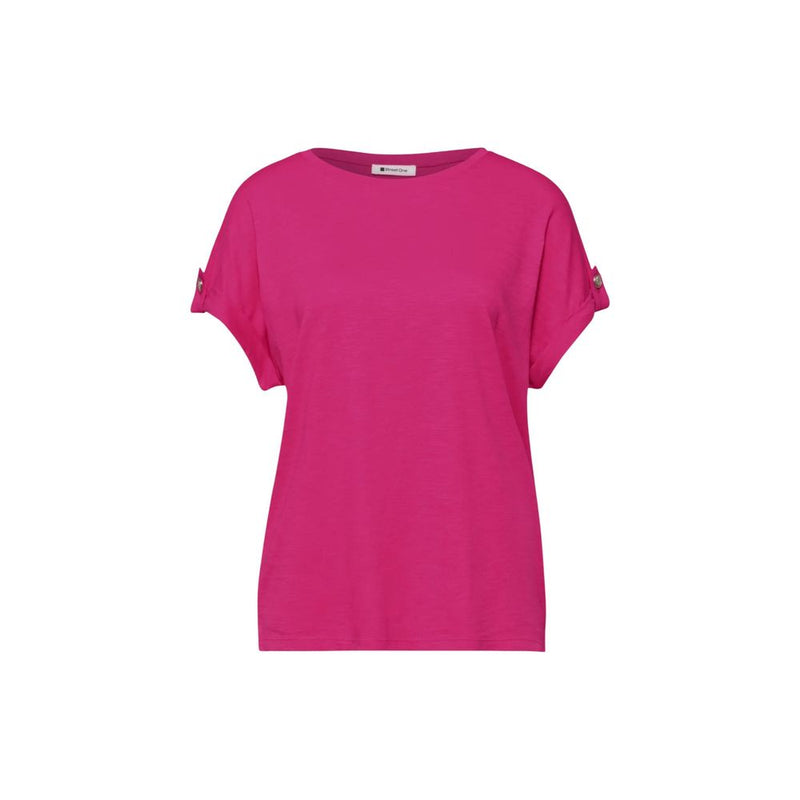 T-shirt en coton rose Street One avec boutons décoratifs