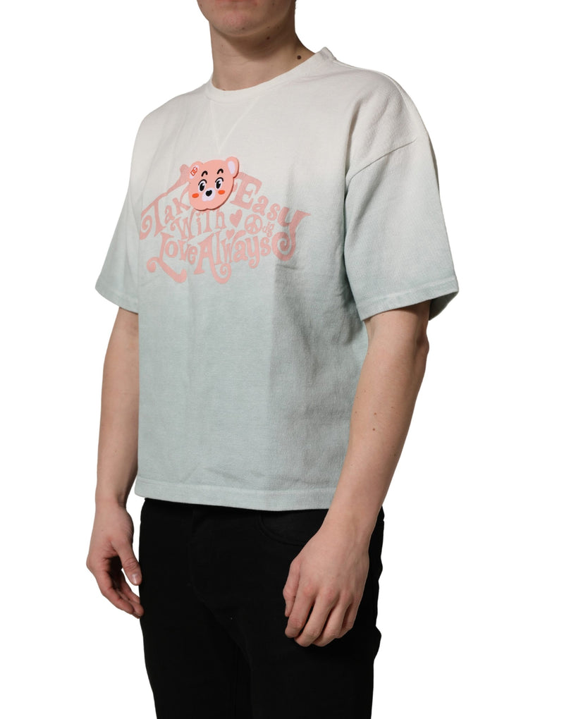 Dolce & Gabbana Groen Tie-Dye Grafische Print Katoenen T-shirt met Ronde Hals