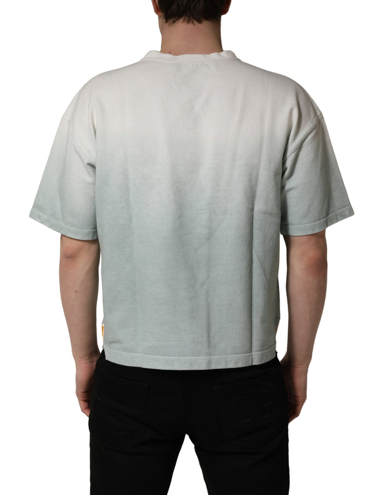 Dolce & Gabbana Groen Tie-Dye Grafische Print Katoenen T-shirt met Ronde Hals