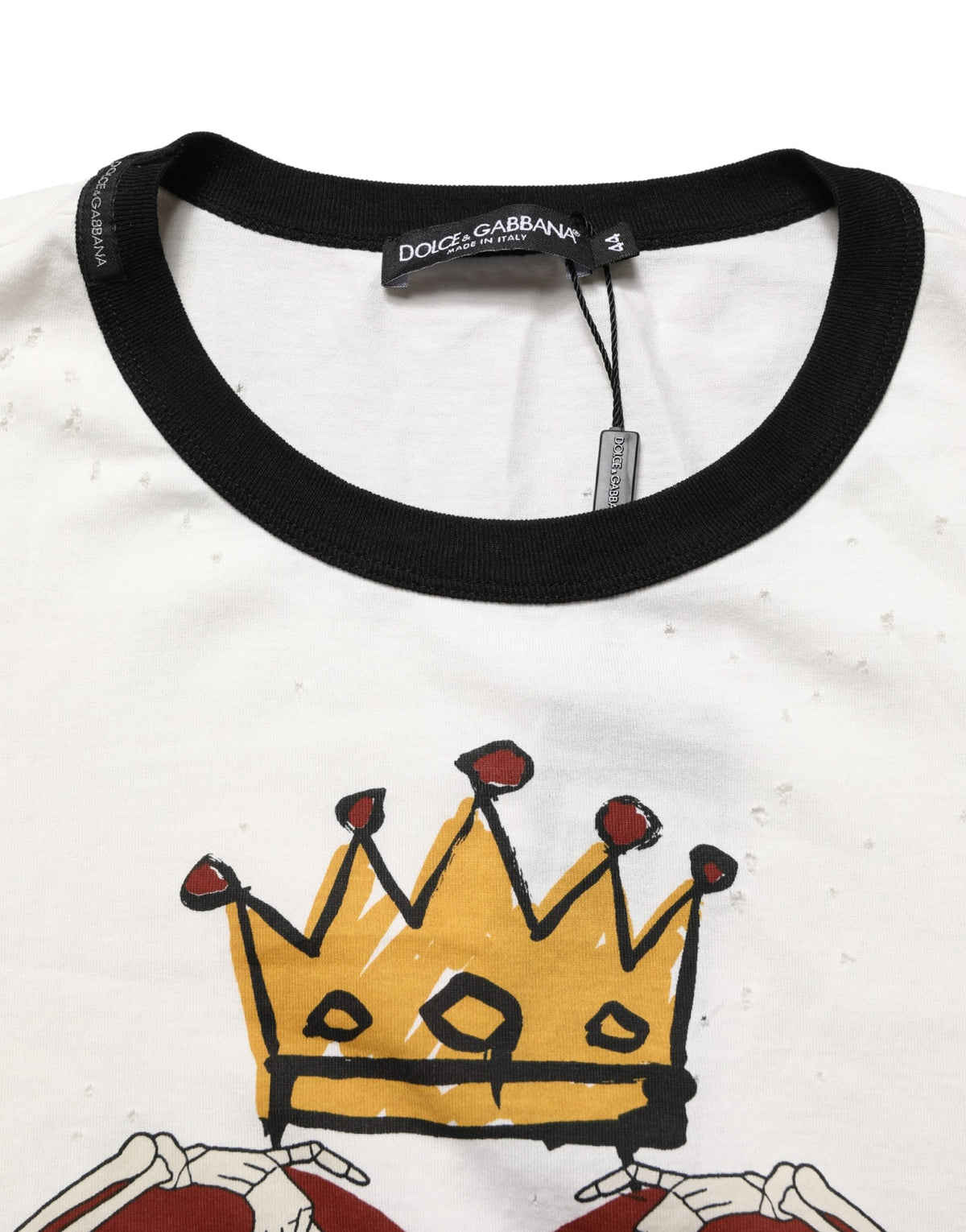 T-shirt en jersey de coton blanc Dolce & Gabbana imprimé « King Of Love » pour homme