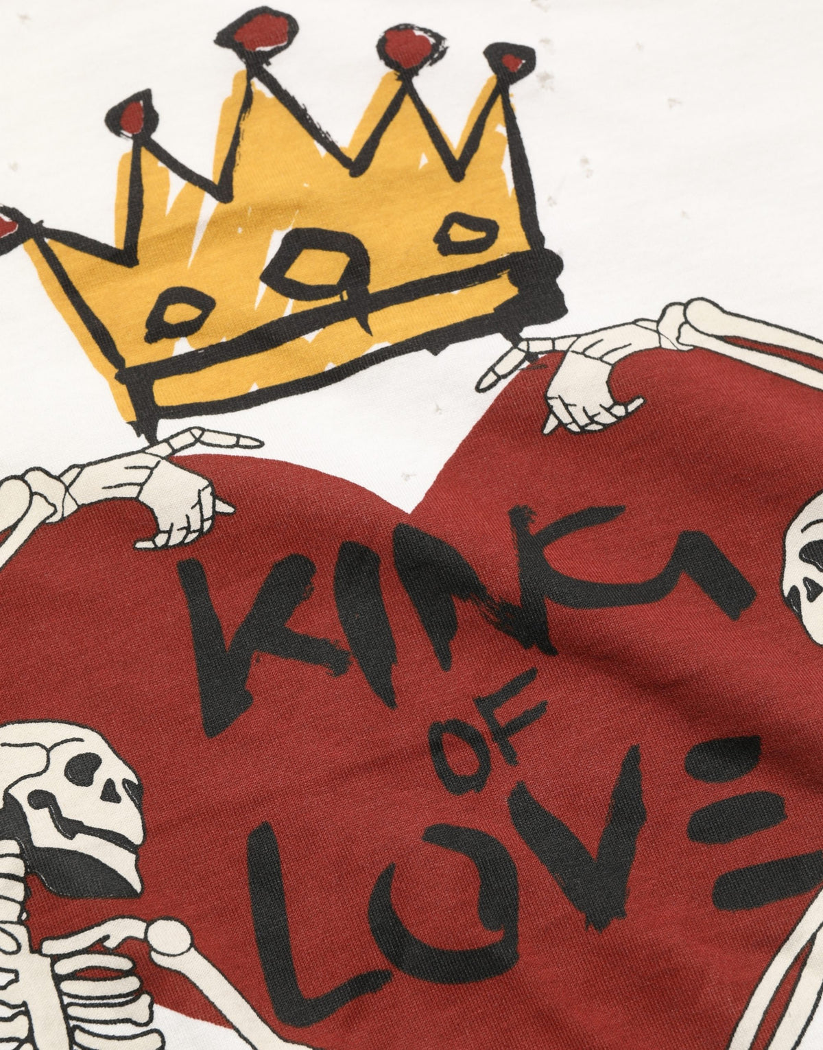 T-shirt en jersey de coton blanc Dolce & Gabbana imprimé « King Of Love » pour homme