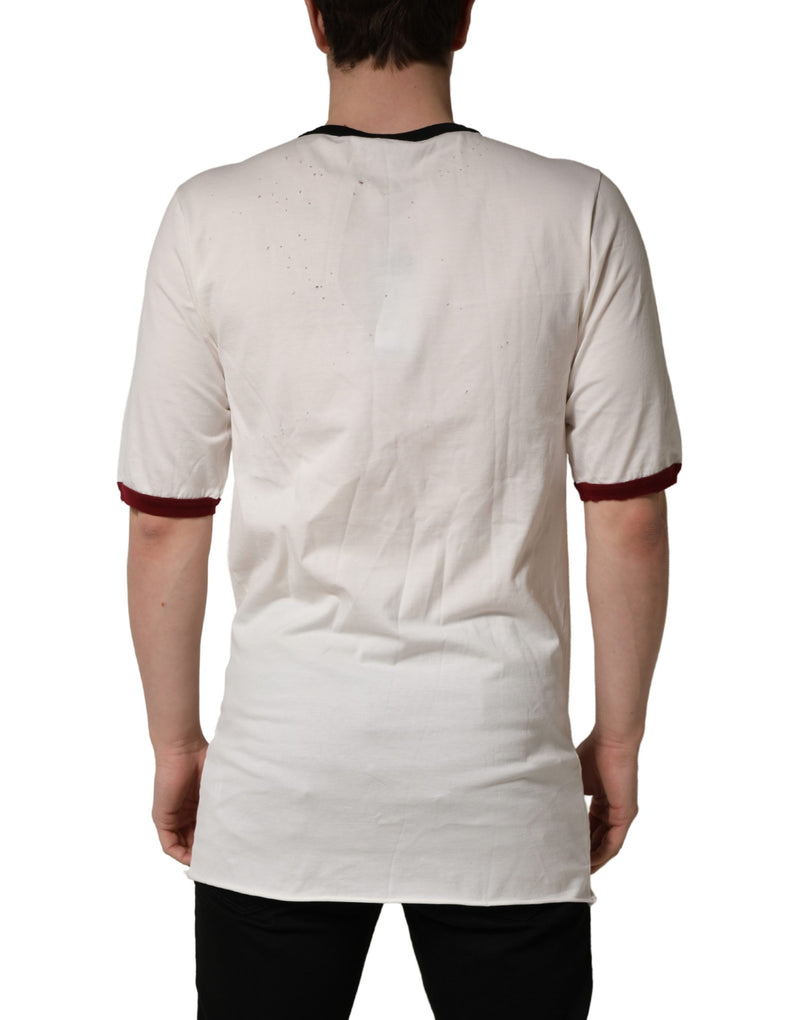 Dolce & Gabbana White King Of Love Print Cotton Men Jersey T-shirt