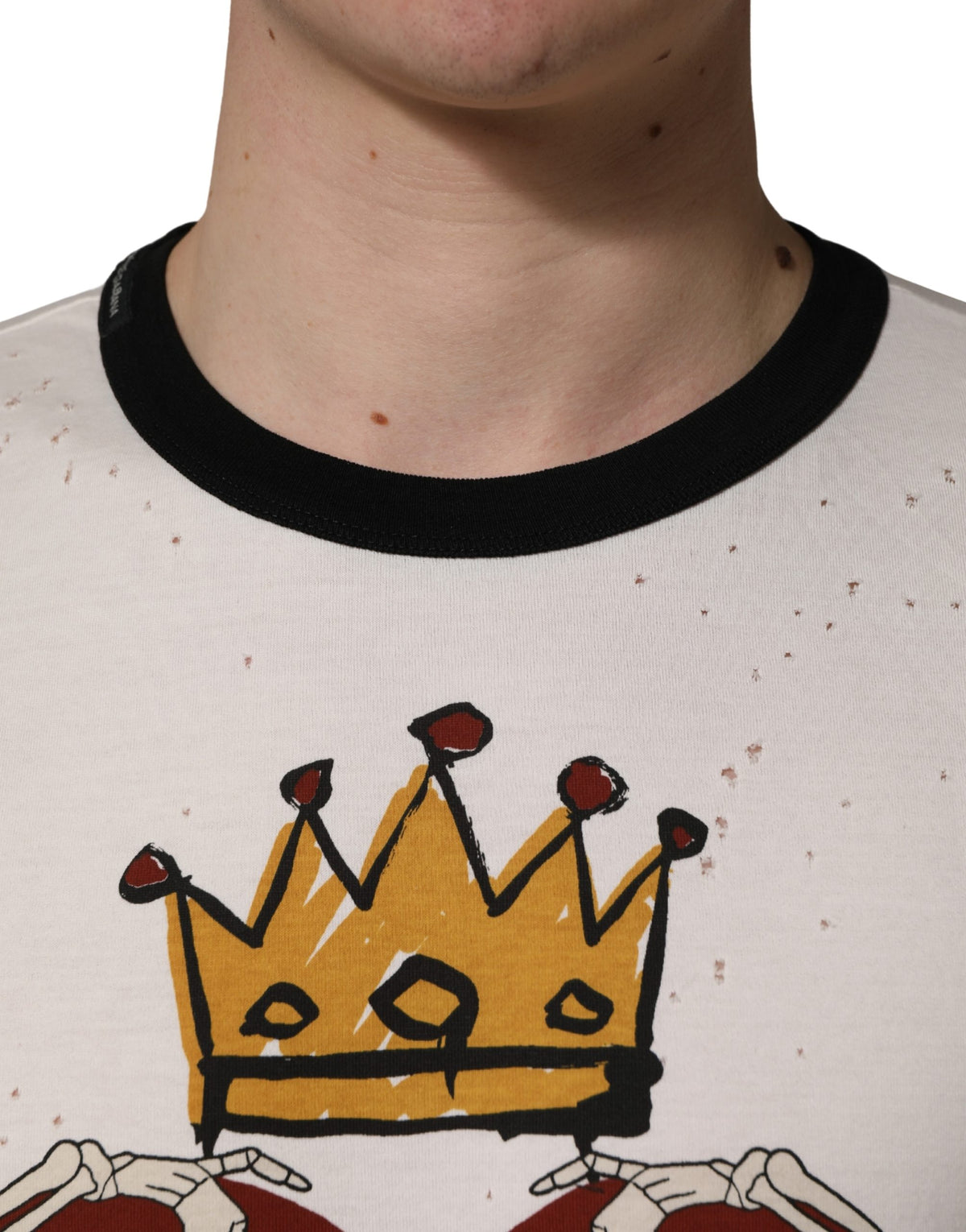 T-shirt en jersey de coton blanc Dolce & Gabbana imprimé « King Of Love » pour homme