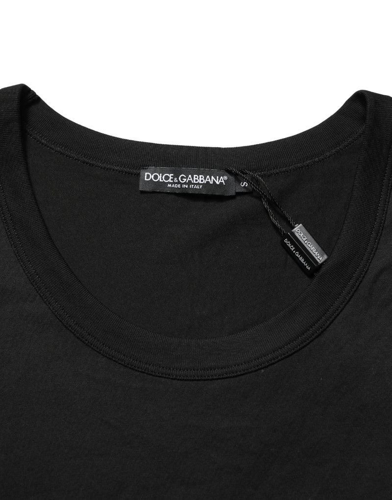 Dolce & Gabbana Black Cotton Sleeveless Men Tank Top T-shirt