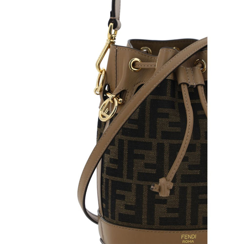 Fendi Brown Calf Leather Bos Taurus Bucket Bag