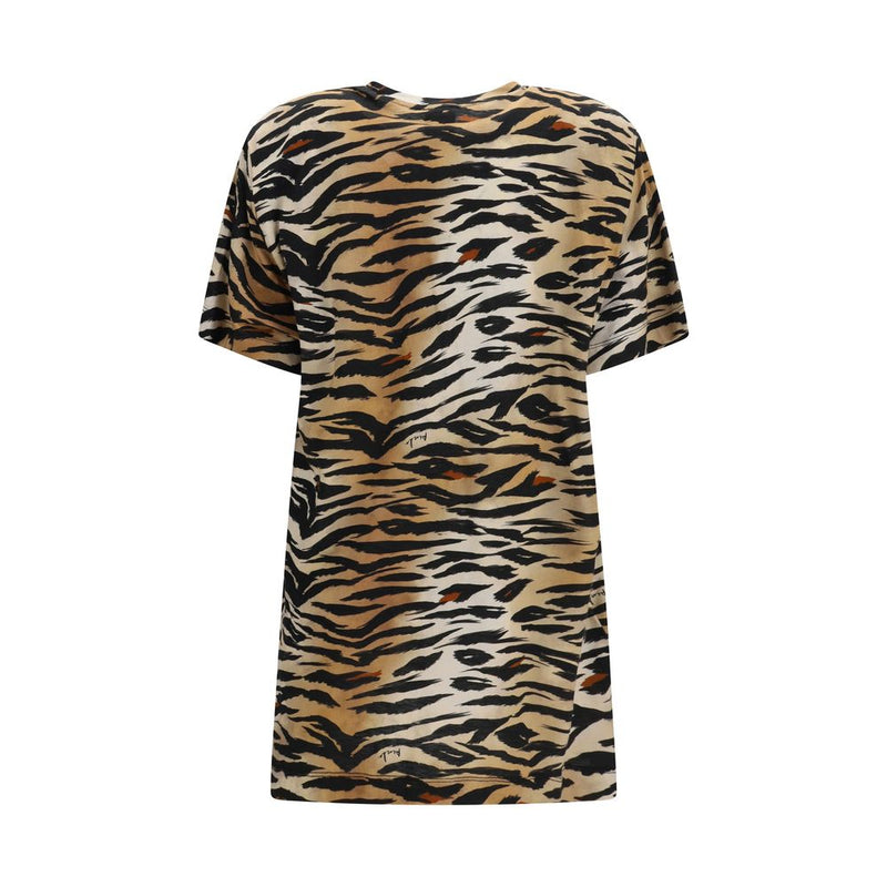 PINKO Multicolor Cotton T-Shirt with Tiger Print