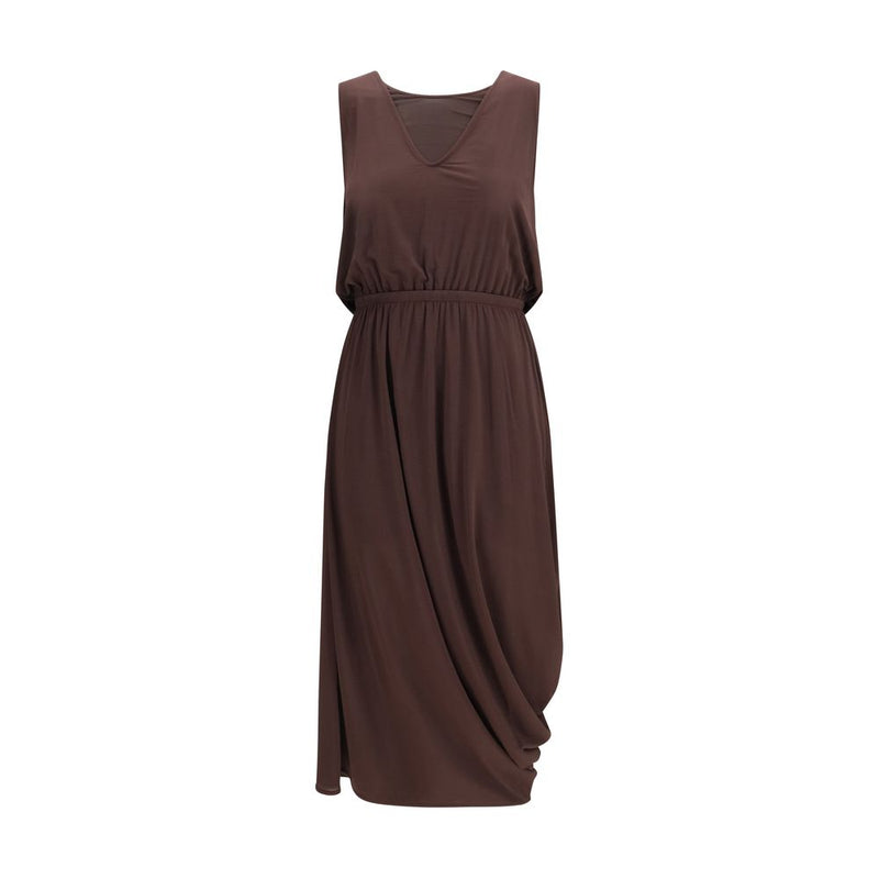Lemaire Brown Viscose Midi Casual Dress
