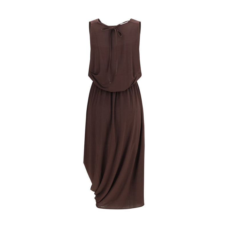 Lemaire Brown Viscose Midi Casual Dress