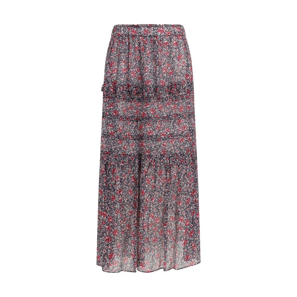Marant Étoile Volomia Purple Cotton Long Ruffled Skirt